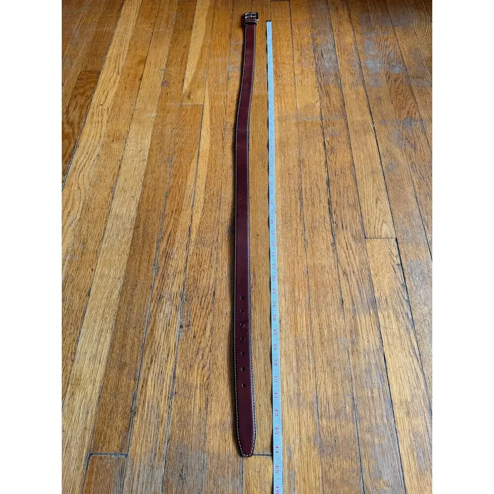 Distressed Brown Leather Belt w/Stitch Accent Mens sz L.